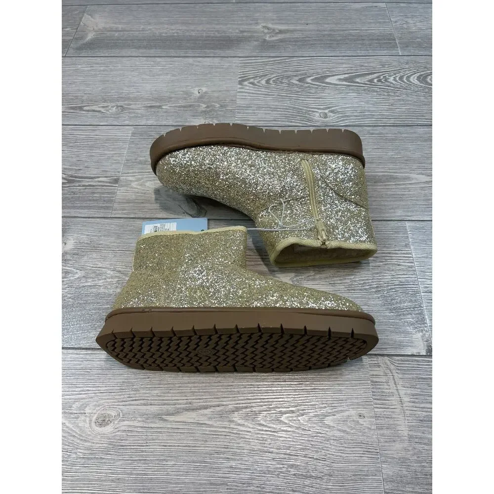 Cat & Jack Girls' Honor Faux Suede Boots Gold Size 5 NWT